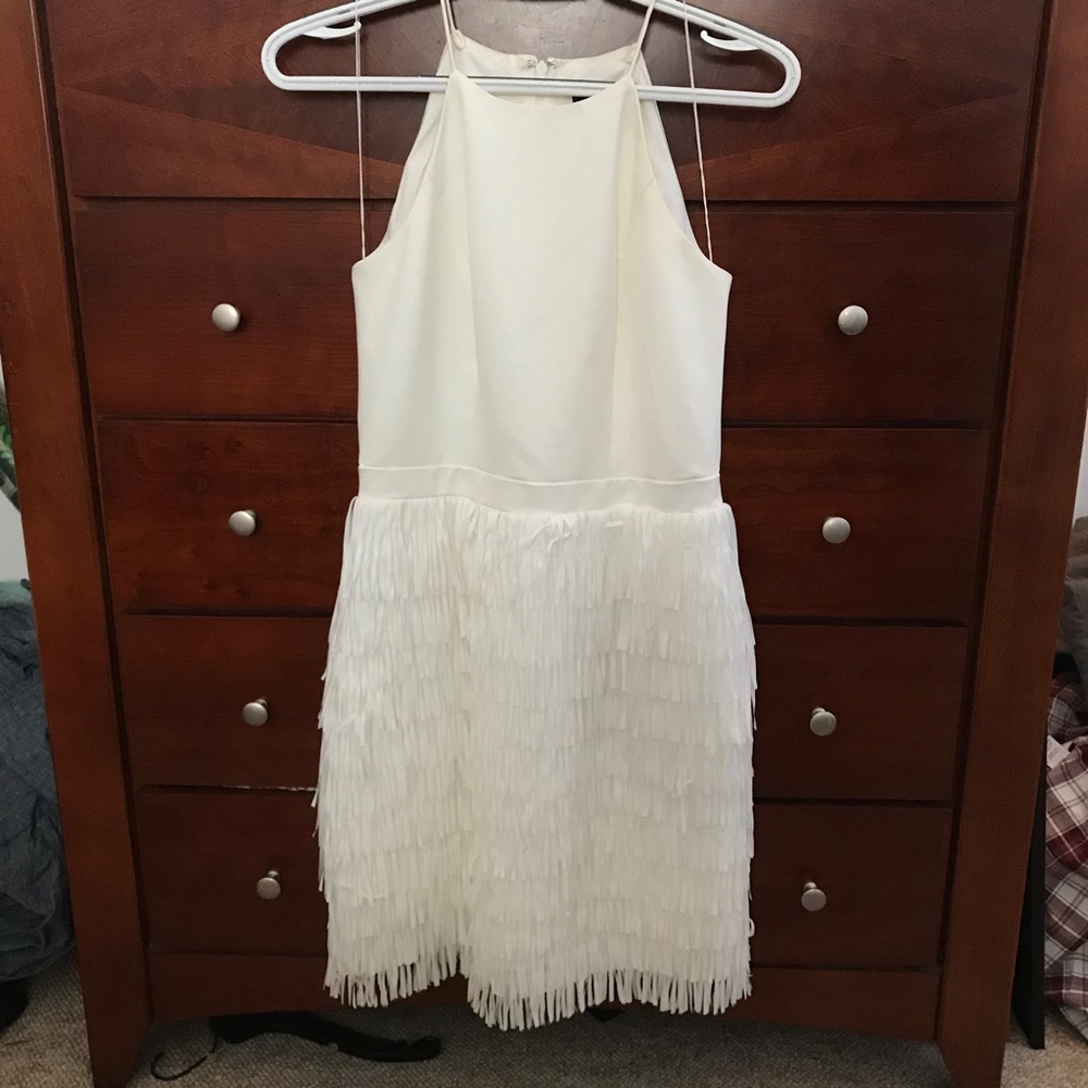 White fringe dress perfect for brides
